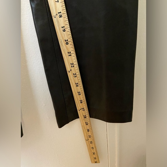 Lord Taylor Brown Lamb Leather Pants Sz 8P High Waist Straight Leg Lined - Picture 8 of 9